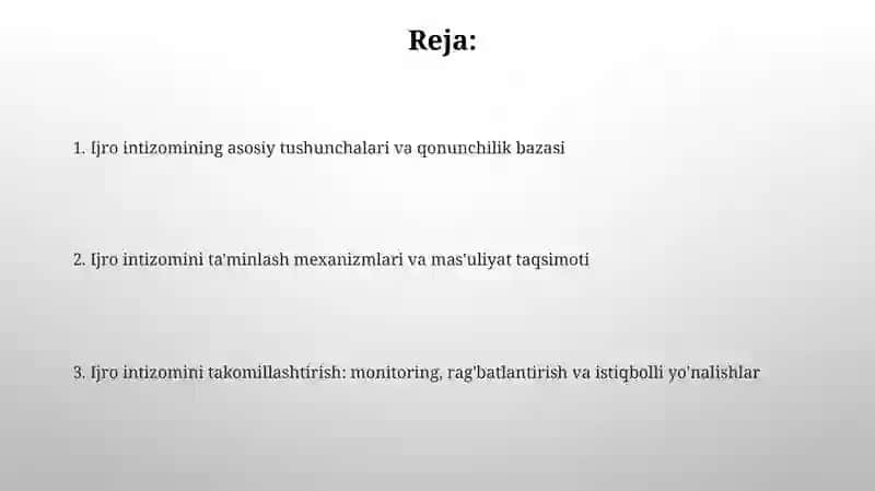 Ijro intizomi 2