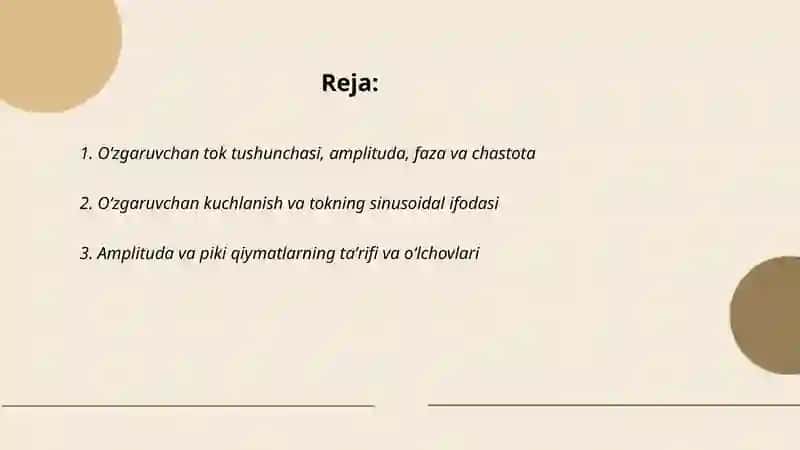 O‘zgaruvchan toklar 2