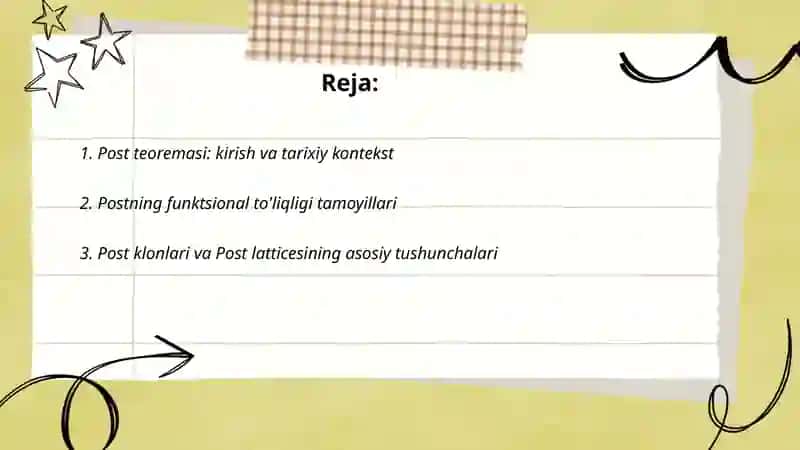 Post teoremasi va Jegalkin polinomi 2