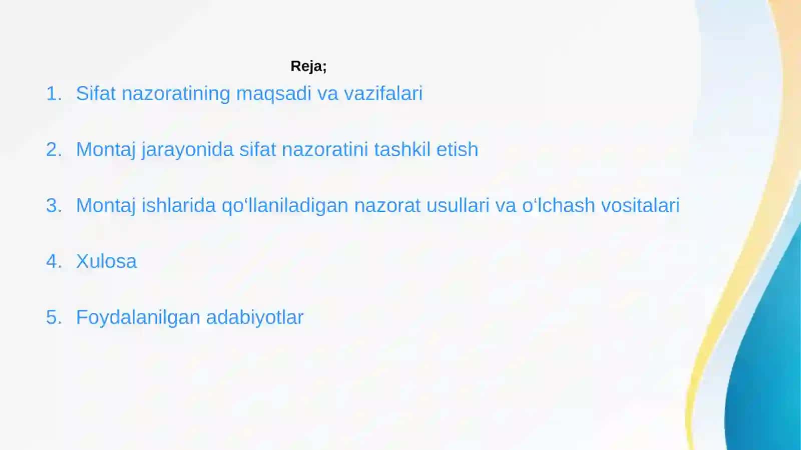 Konstruksitalarni montaj qilish sifat nazorati 2