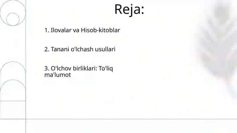 Tanani o'lchash usullari 2