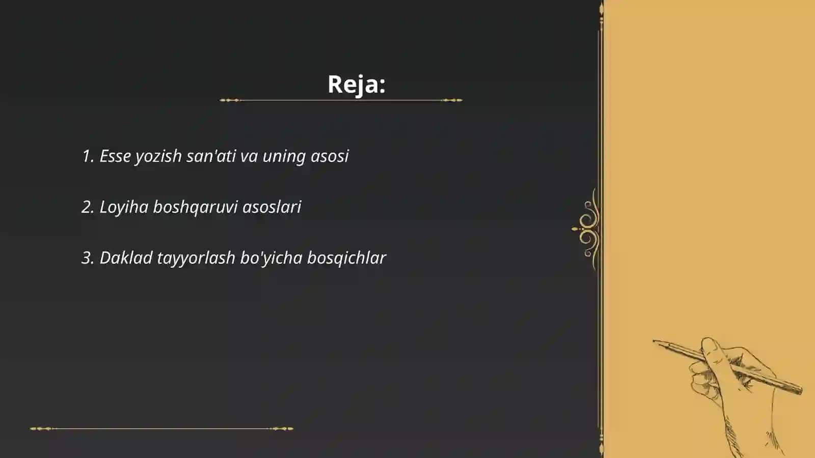 Esse loyiha daklad tezis yozish 2