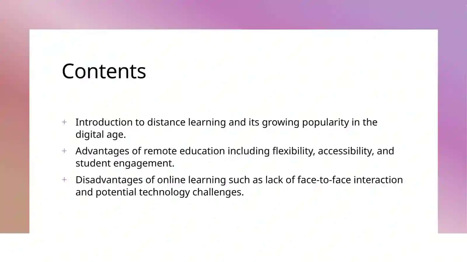 distance learning advantages and disadvantages 2