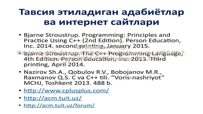 Dasturlash tamoyillari moduli 2