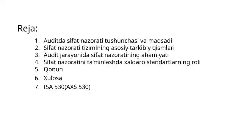 Auditda sifat nazorati muhimliligi 2