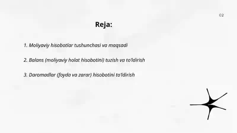 Moliyaviy hisobotlar va ularni toʻldirish 2