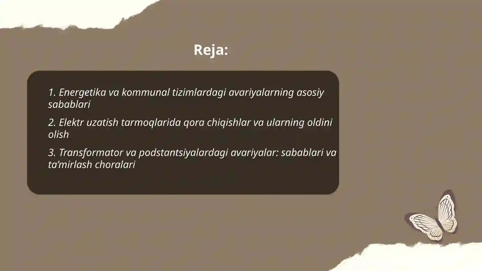 Energetika va kommunal tizimlardagi avariyalar 2
