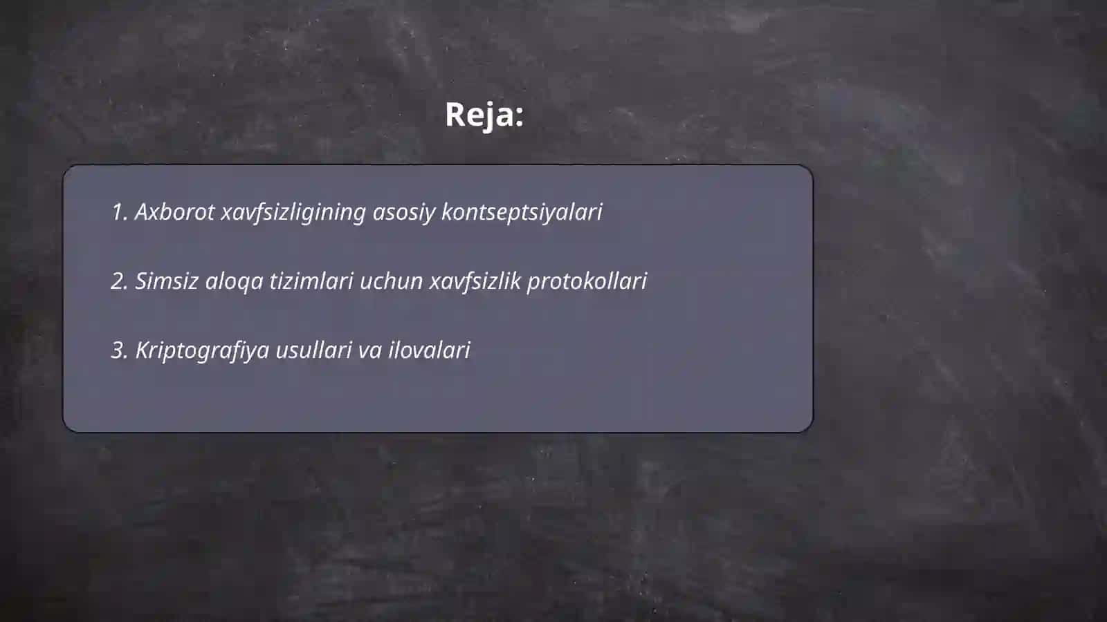 Simsiz aloqa tizimlarida axborot xavfsizligi 2