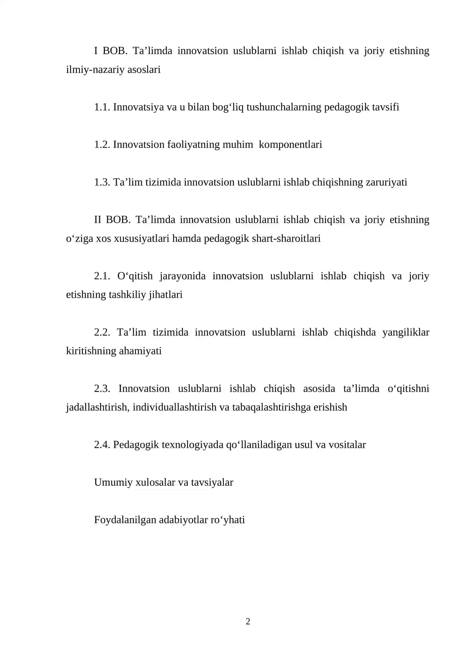 TA’LIMDA INNOVATSION USLUBLARNI ISHLAB CHIQISH VA JORIY ETISH 2