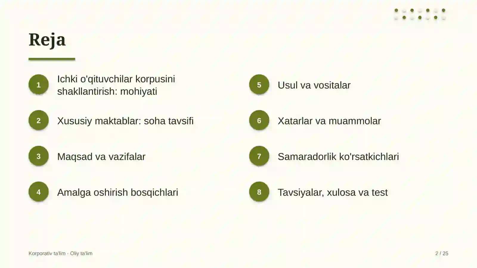 Xususiy maktablarda ichki o'qituvchilar korpusini shakllantirish 2