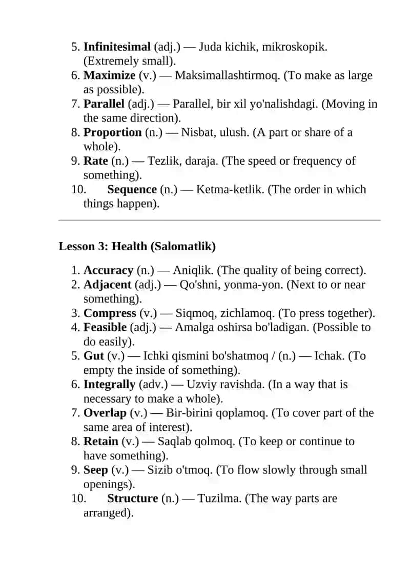 Muhim so'zlar 400 new words. 2