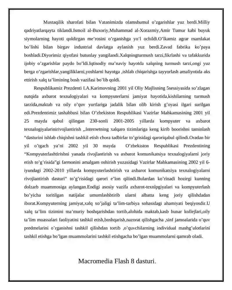Macromedia Flash 8 dasturi 2