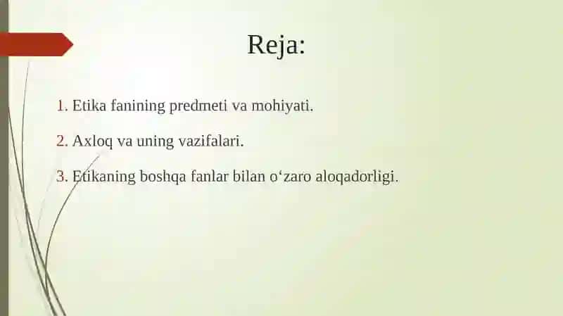 Etikafanining mohiyati 2