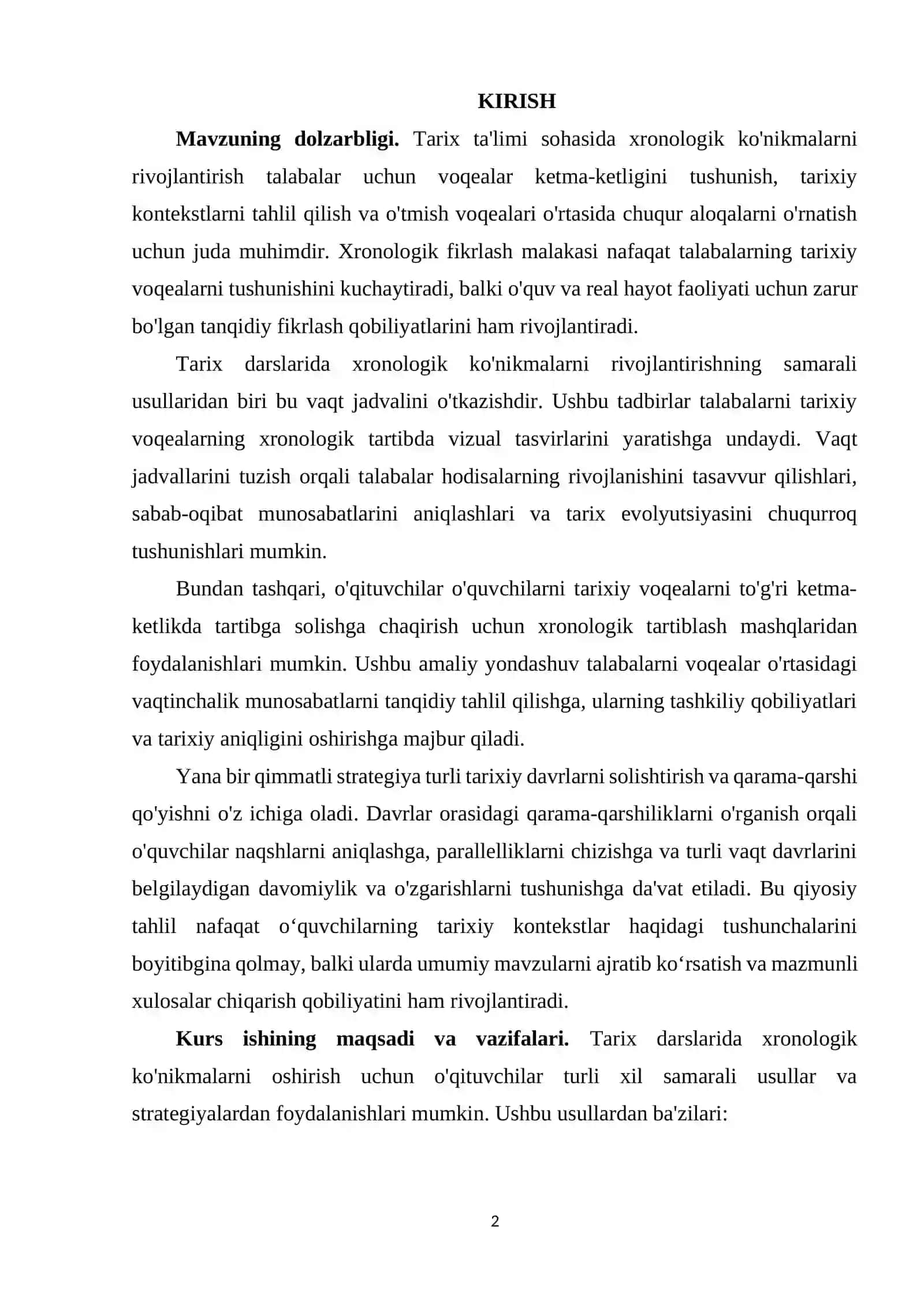 Xronologik Ko'nikmalar Tarixi 2
