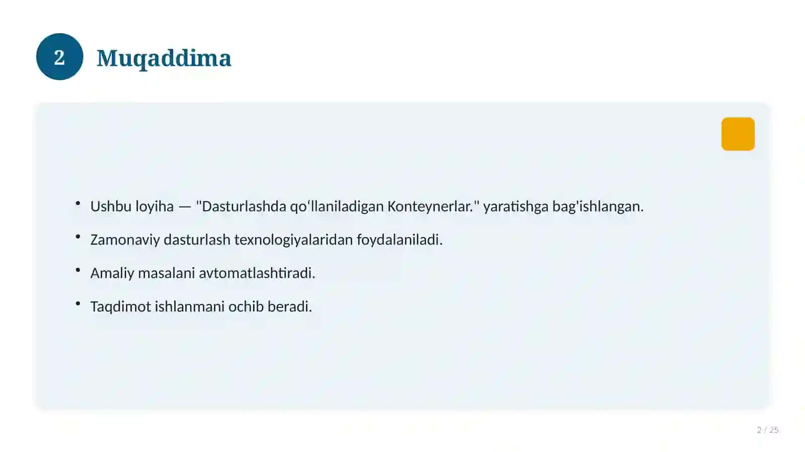 Dasturlashda qoʻllaniladigan Konteynerlar 2