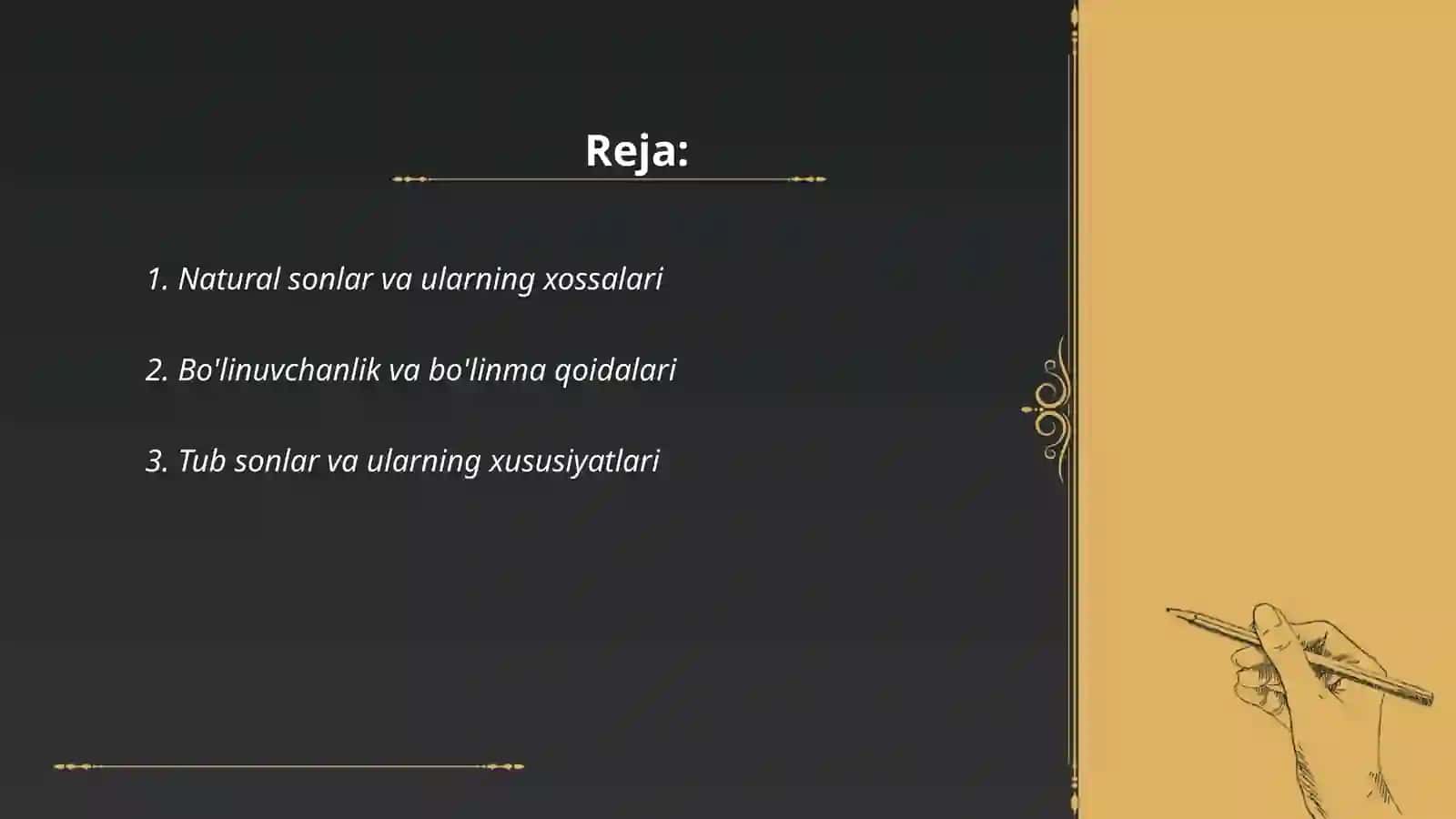 Sonlar nazariyasi 2