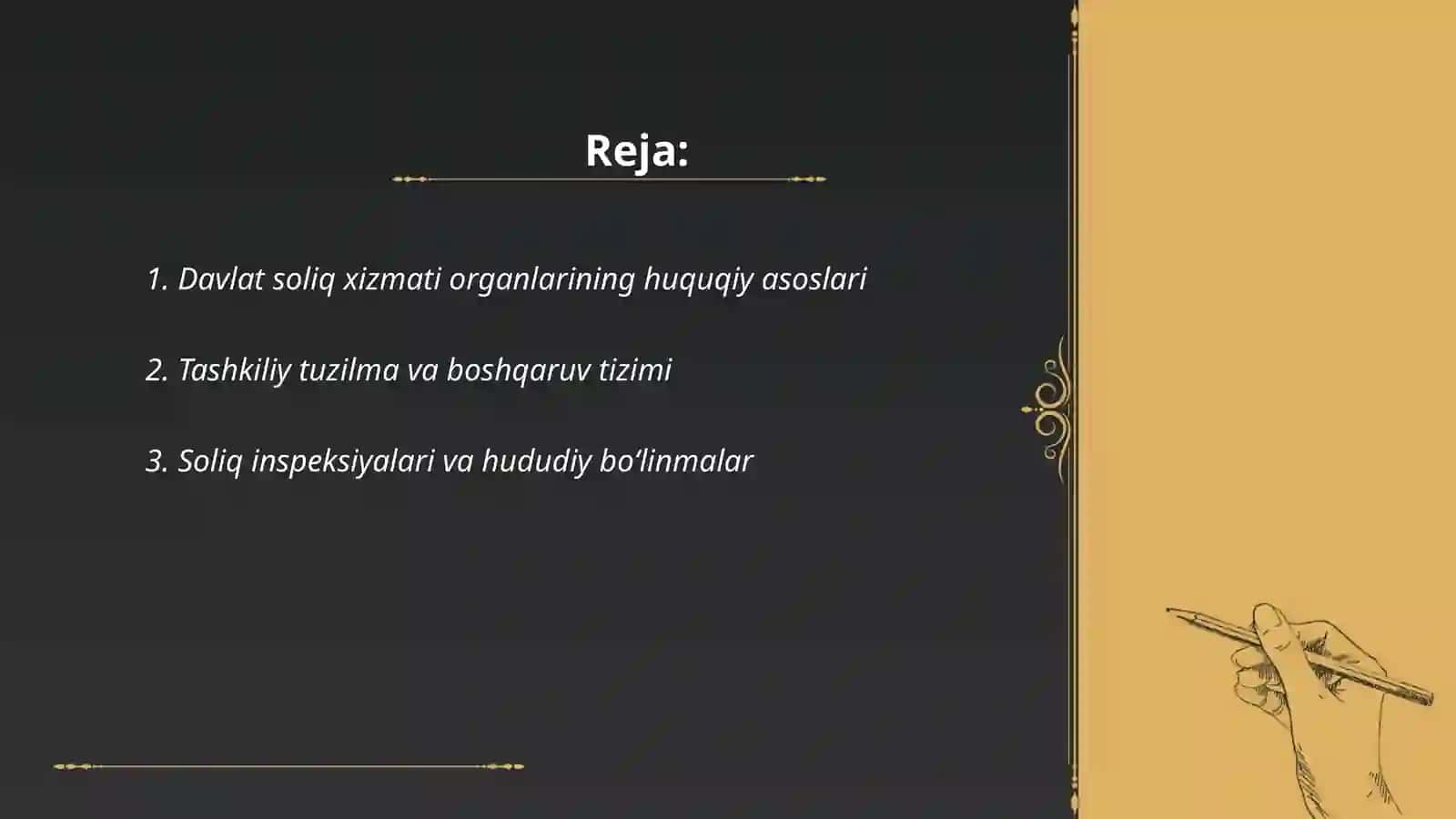 Davlat soliq xizmati organlarining huquqiy asoslari 2