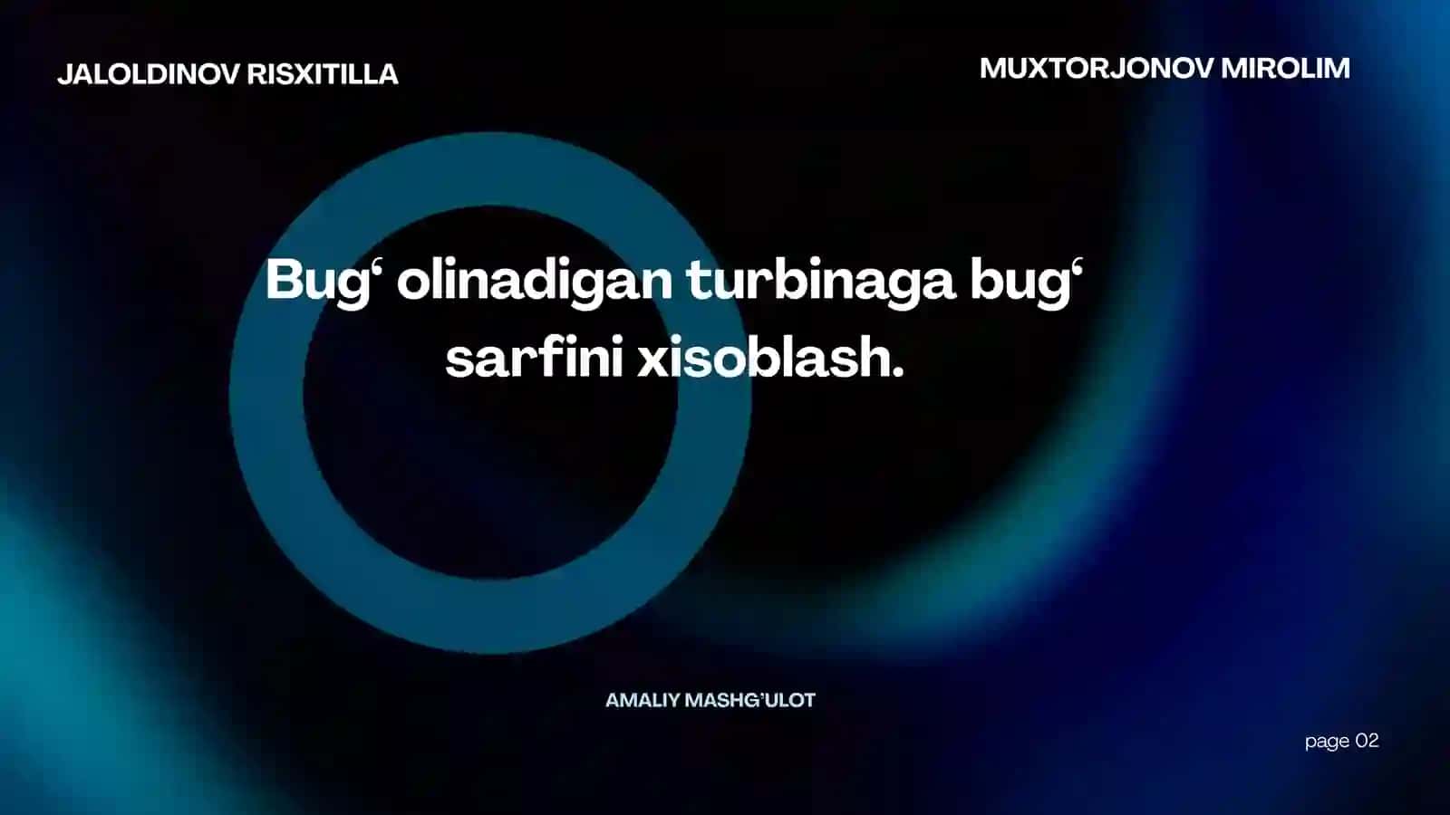 Bug‘olinadiganturbinagabug‘sarfinixisoblash 2