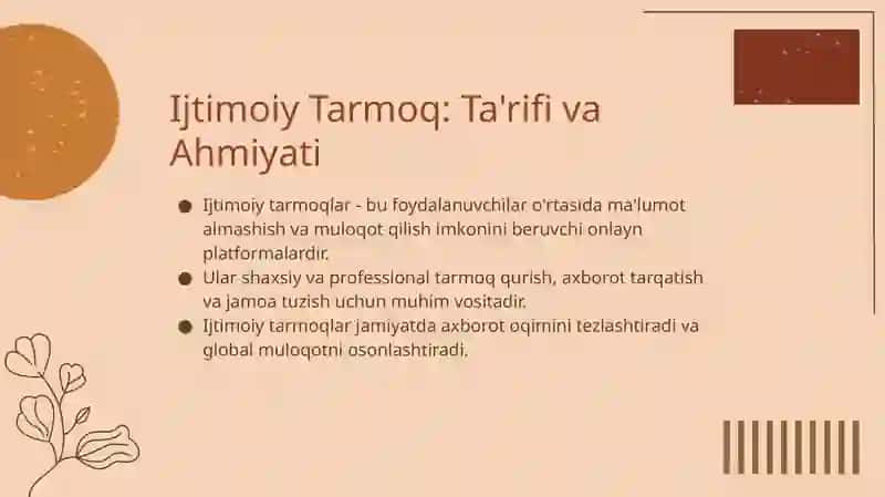 Ijtimoiy Tarmoqlar va Ularni Boshqarish 2