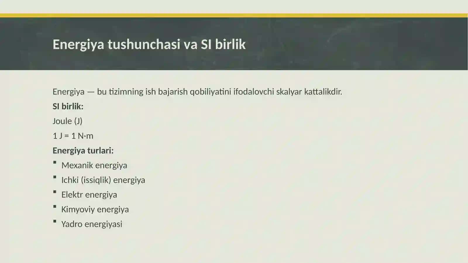 Energiyaning saqlanish qonuni 2