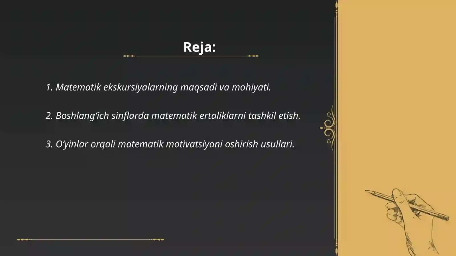MATEMATIKADAN EKSKURSIYALAR, ERTALIKLAR, O‘YINLARNI TAYYORLASH VA O'TKAZISH METODIKASI (3-4-SINF MISOLIDA) 2