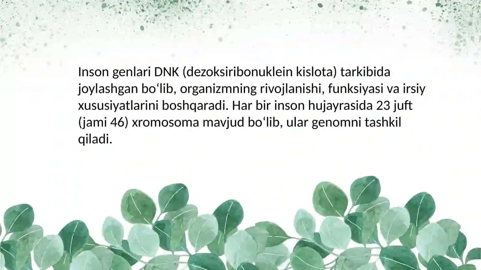 Insonda genlar tuzilishi va vazifalari. Monogen kasalliklar. Aminokislotalar almashinuvi buzilishi bilan kechuvchi kasalliklar (FKU, tirozinoz,Sistinoz, gomosistinuriya,alkaptonuriya).Uglevodlar almashinuvi buzilishi bilan kechuvchi kasalliklar (galaktozemiya, fruktozemiya, glikogenozlar) 2