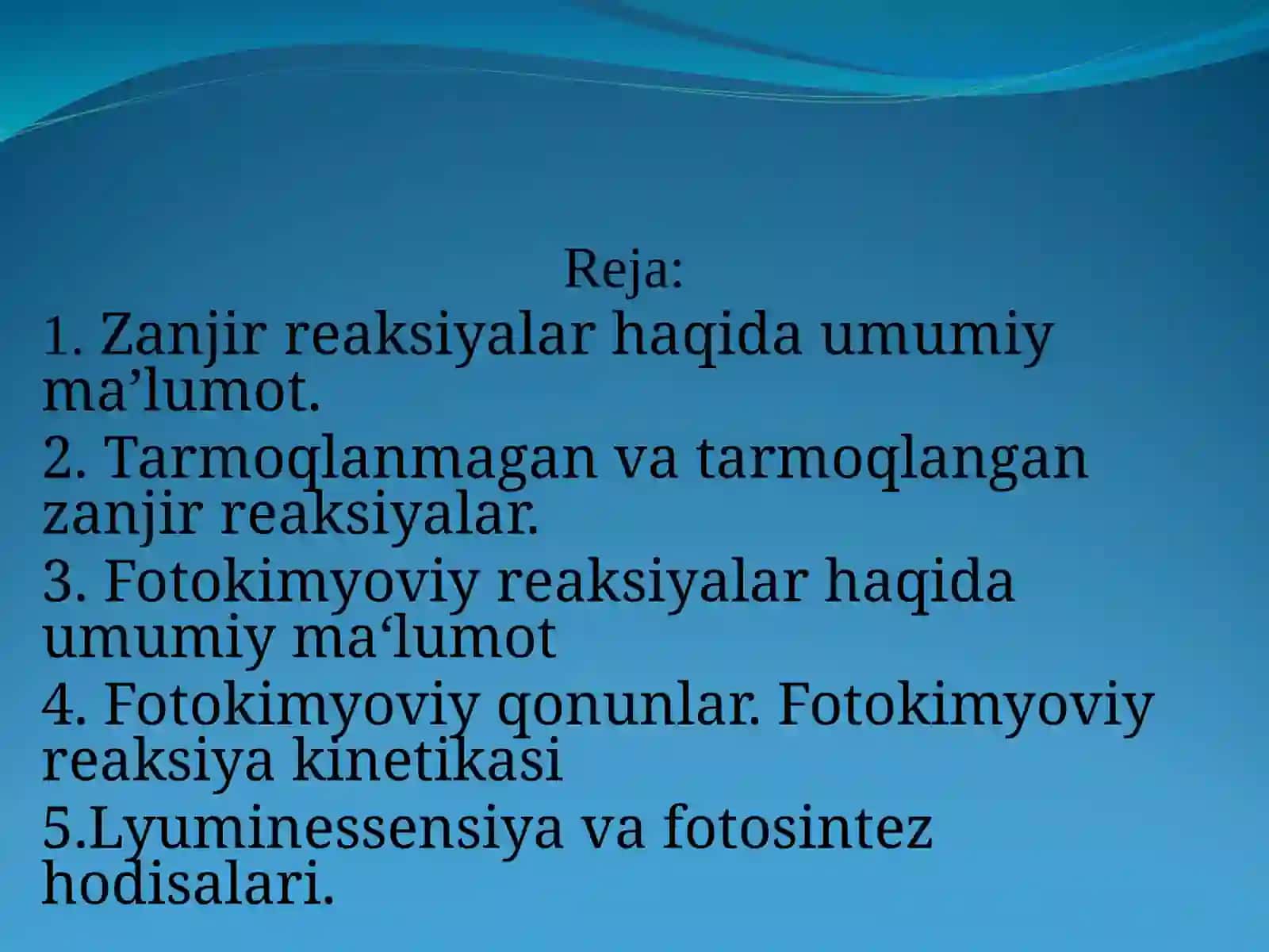 Zanjir reaksiyalar 2
