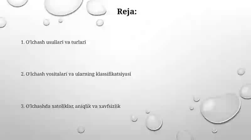O'lchash Usullari va Vositalari 2