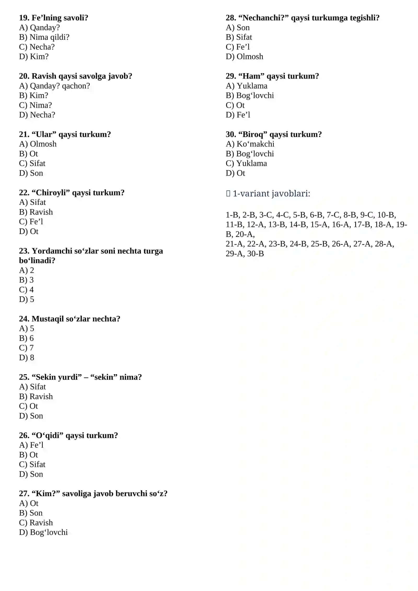 2-VARIANTLI (30 tadan test) 2