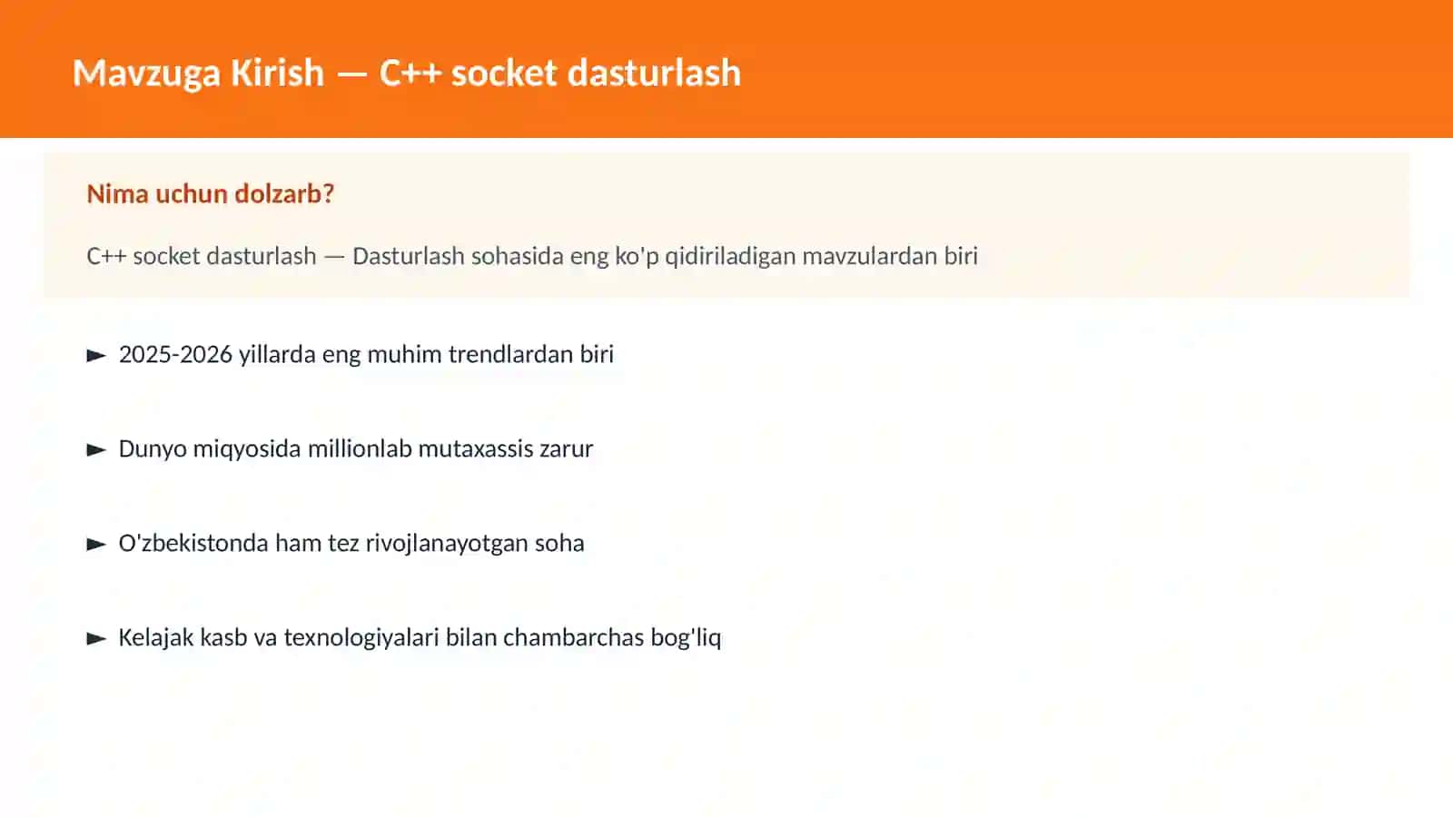 C++ socket dasturlash 2