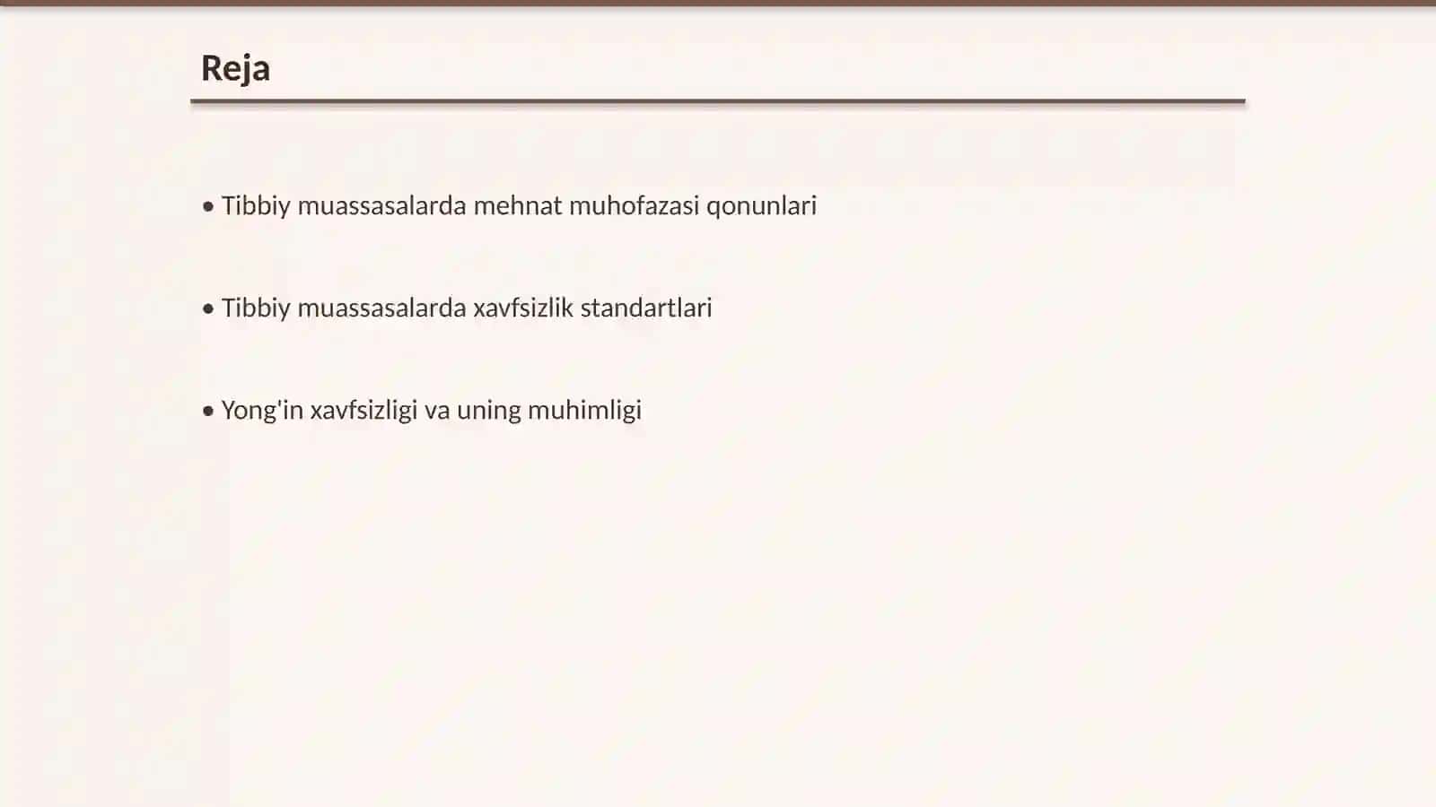 Tibbiy mussasalarda mexnat muhofazasi va texnika xavfsizligi 2