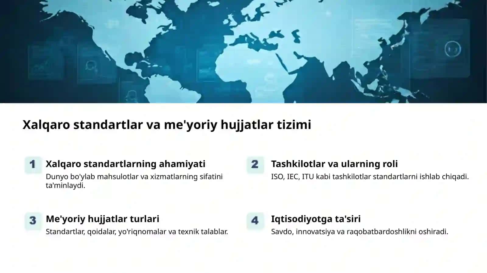 Xalqaro standartlar va me'yoriy hujjatlar tizimi 2