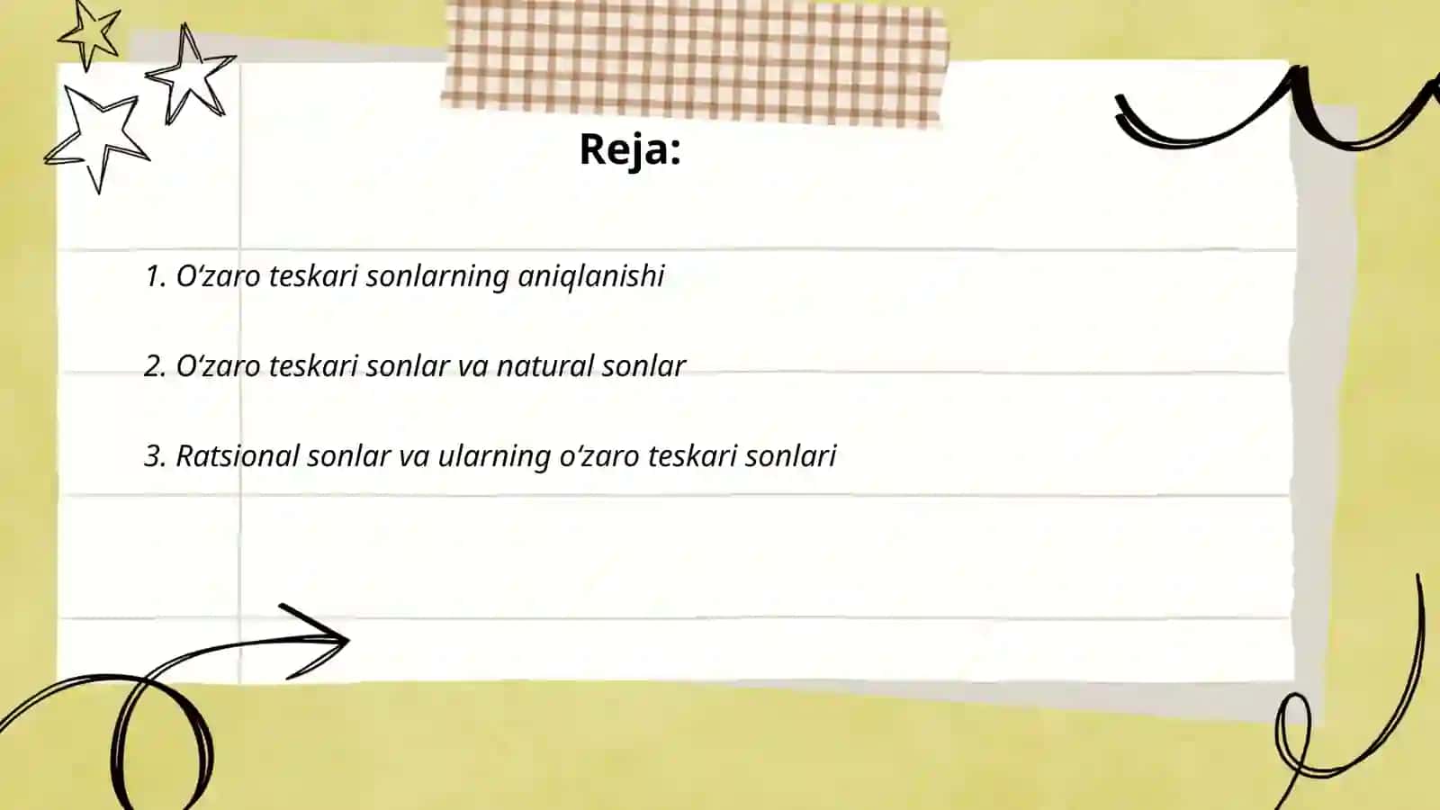 Oʻzaro teskari sonlar 2