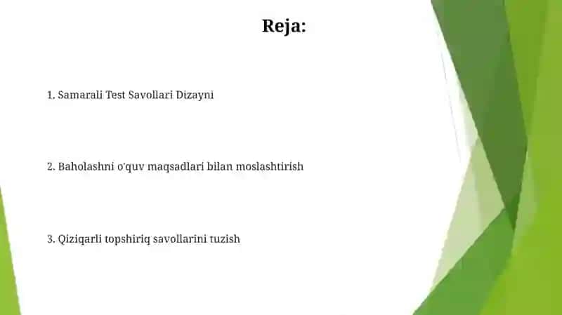 Samarali Test Savollari Dizayni 2