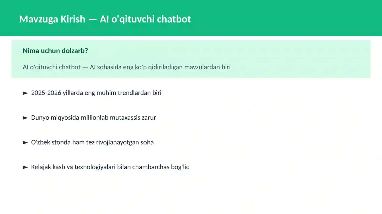 AI o'qituvchi chatbot 2