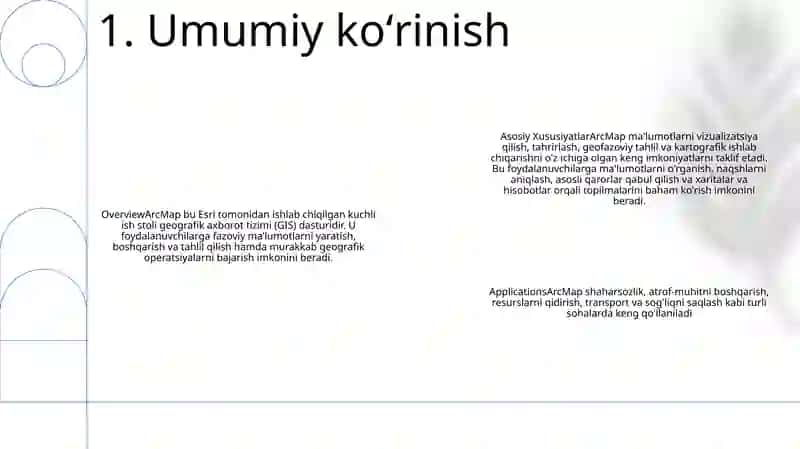 Arcmap Dasturining Asosiy Vazifalari 2
