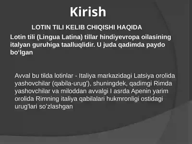 lotin tili tarixi 2