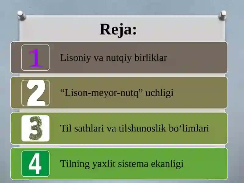 Tilning tarkibi. Til va nutq 2