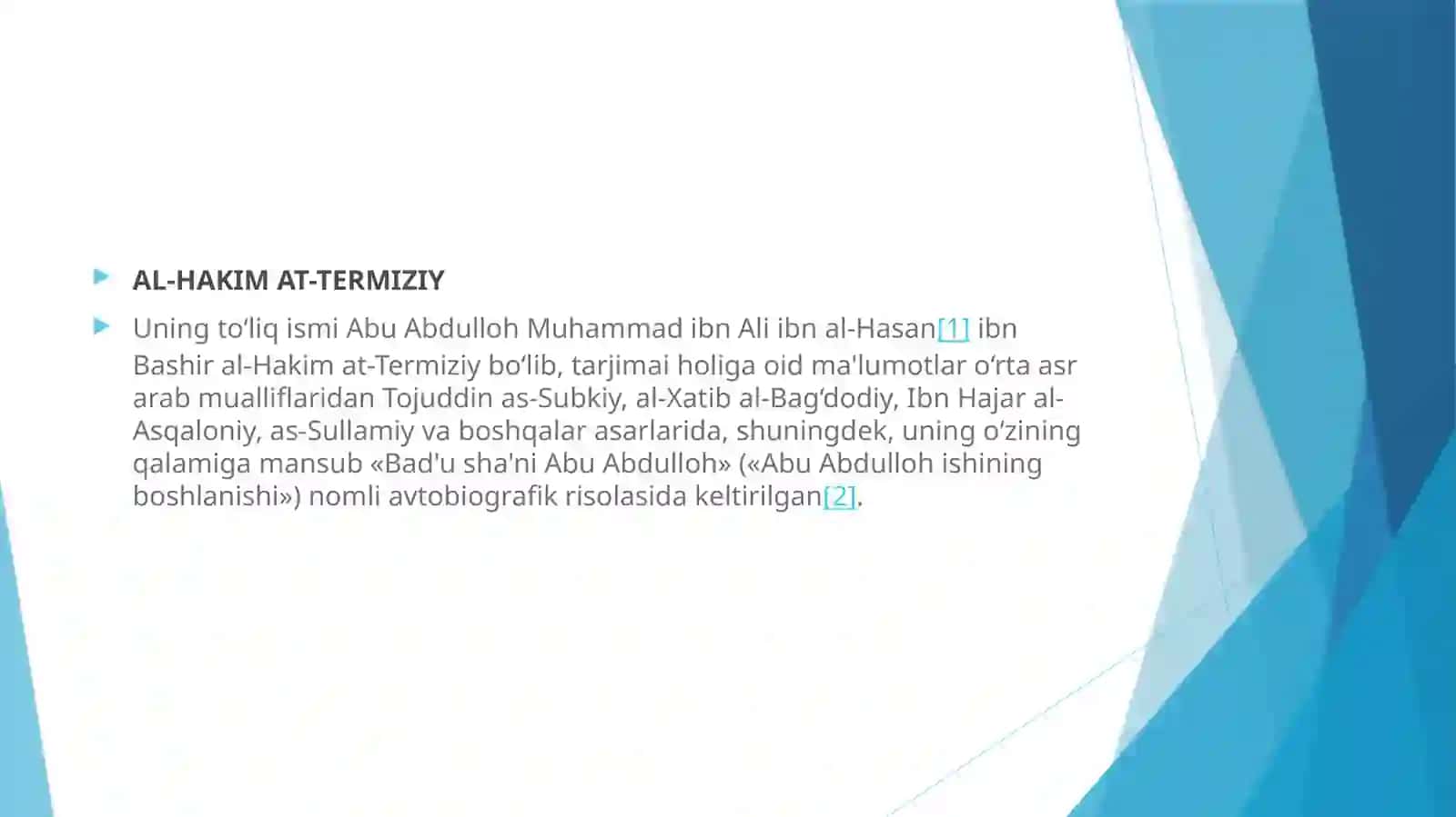 Hakim Termiziy jodidan afstalqini 2