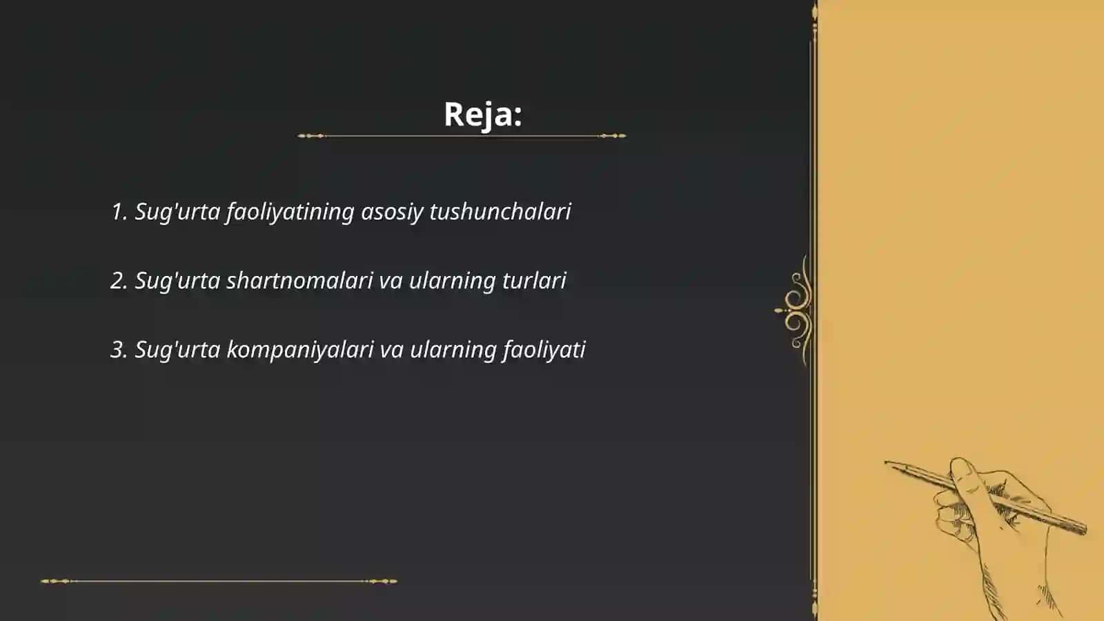 Sug’urta faoliyatini xusisiyatlari 2