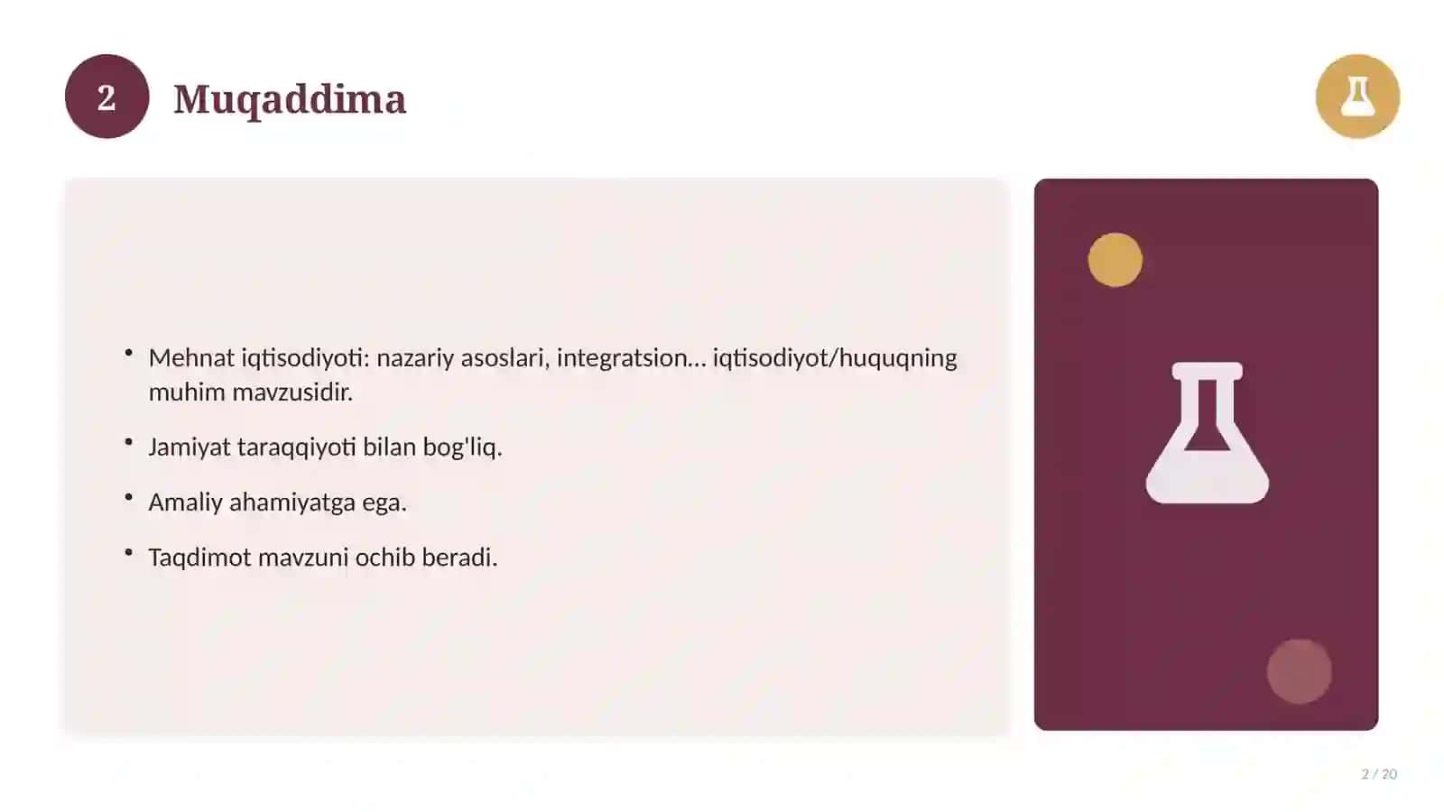 Mehnat iqtisodiyoti: nazariy asoslari, integratsion yondashuvda (Magistrlik dissertatsiyasi mavzusi) 2