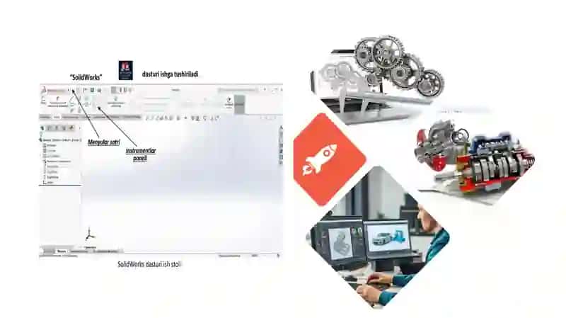 SolidWorks dasturiva uning ish stoli interfeyslarini bilantashish 2