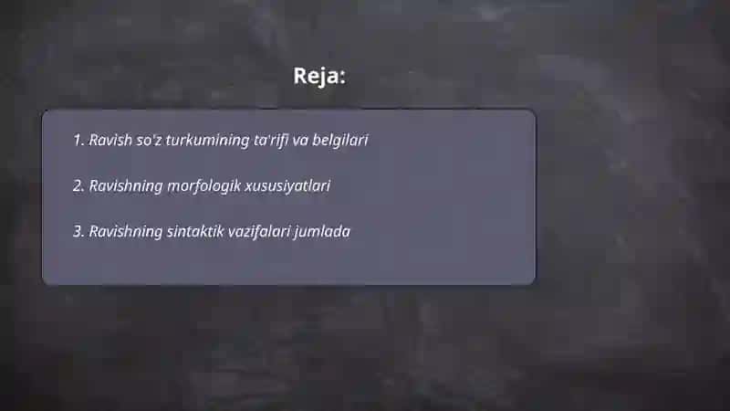 Ravish so'z turkumi 2
