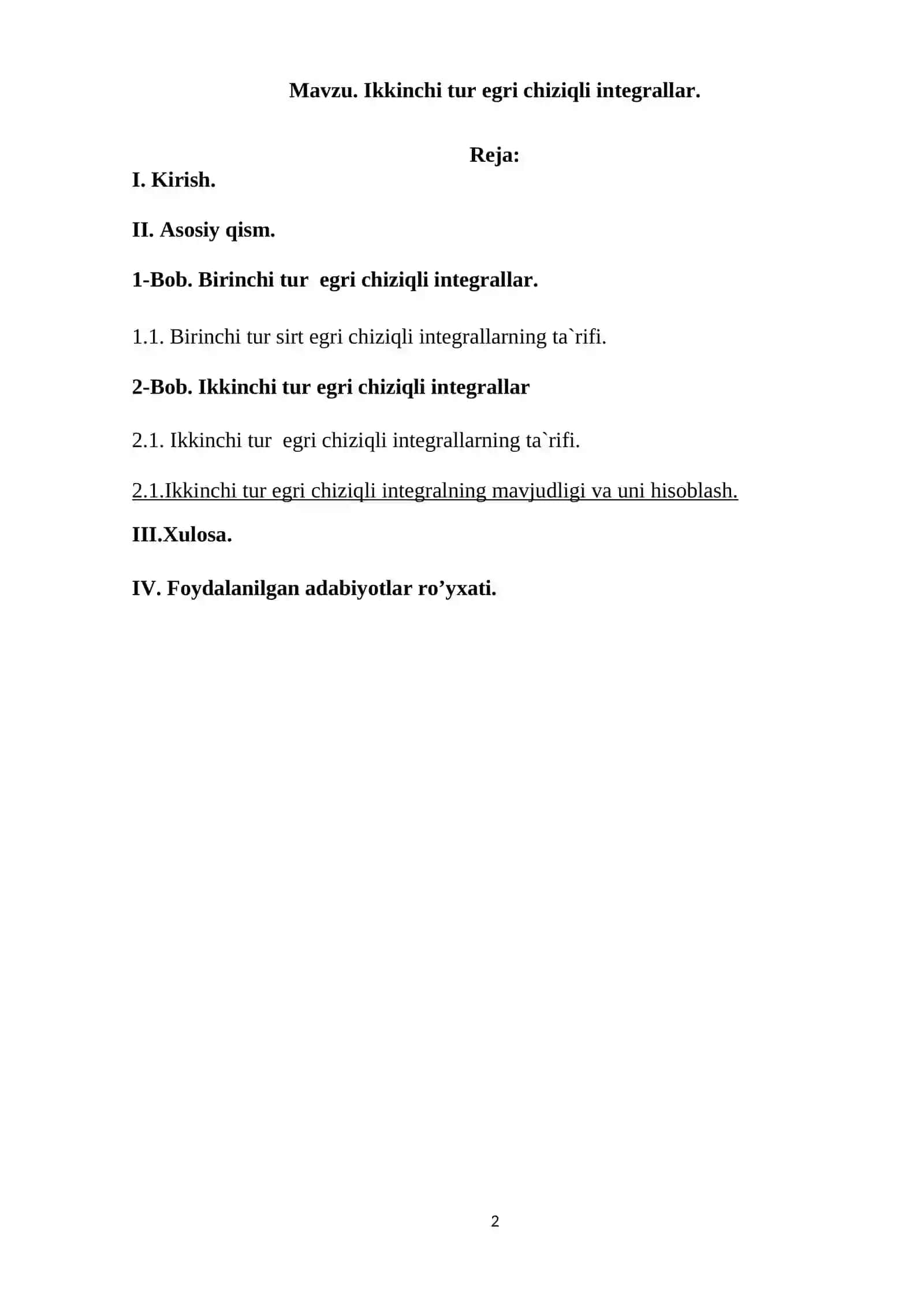 Ikkimchi tur sirt egri chiziqli integral 2