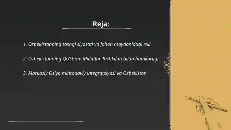 Ozbekiston va jahon hamjamiyati 2