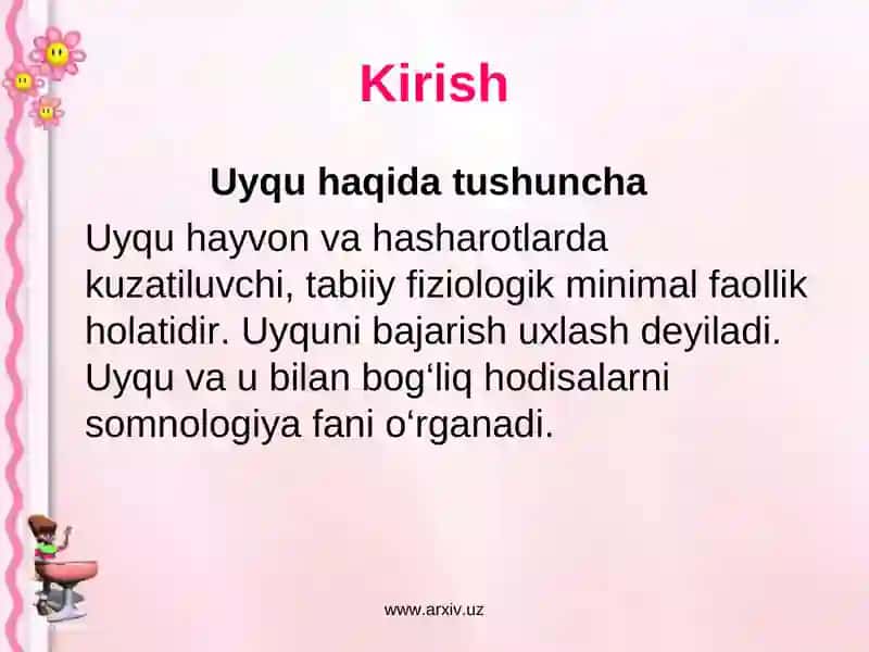 Uyqu turlari. Tush ko’rish 2