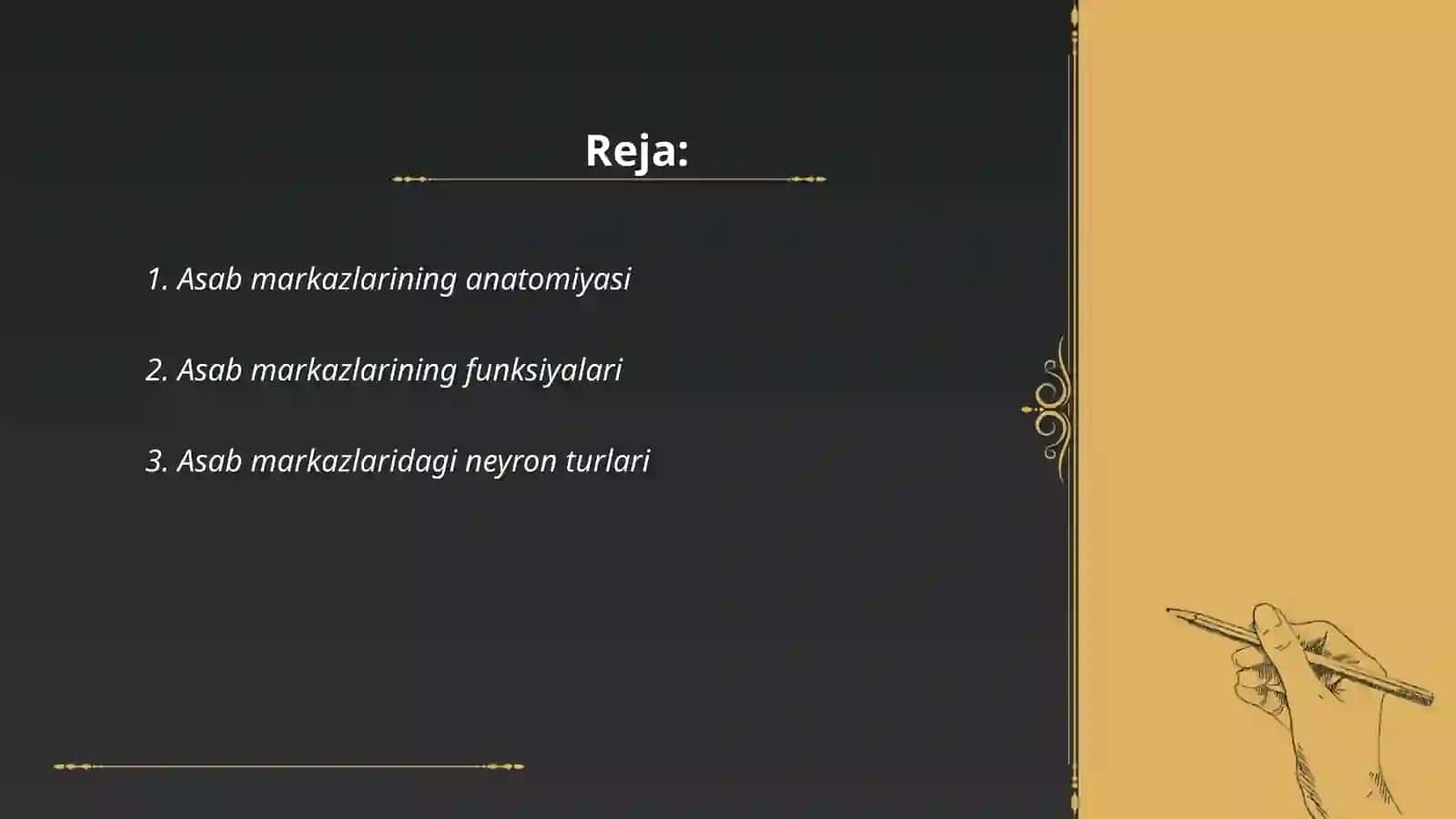 Asab markazlarining o'ziga xosligi 2