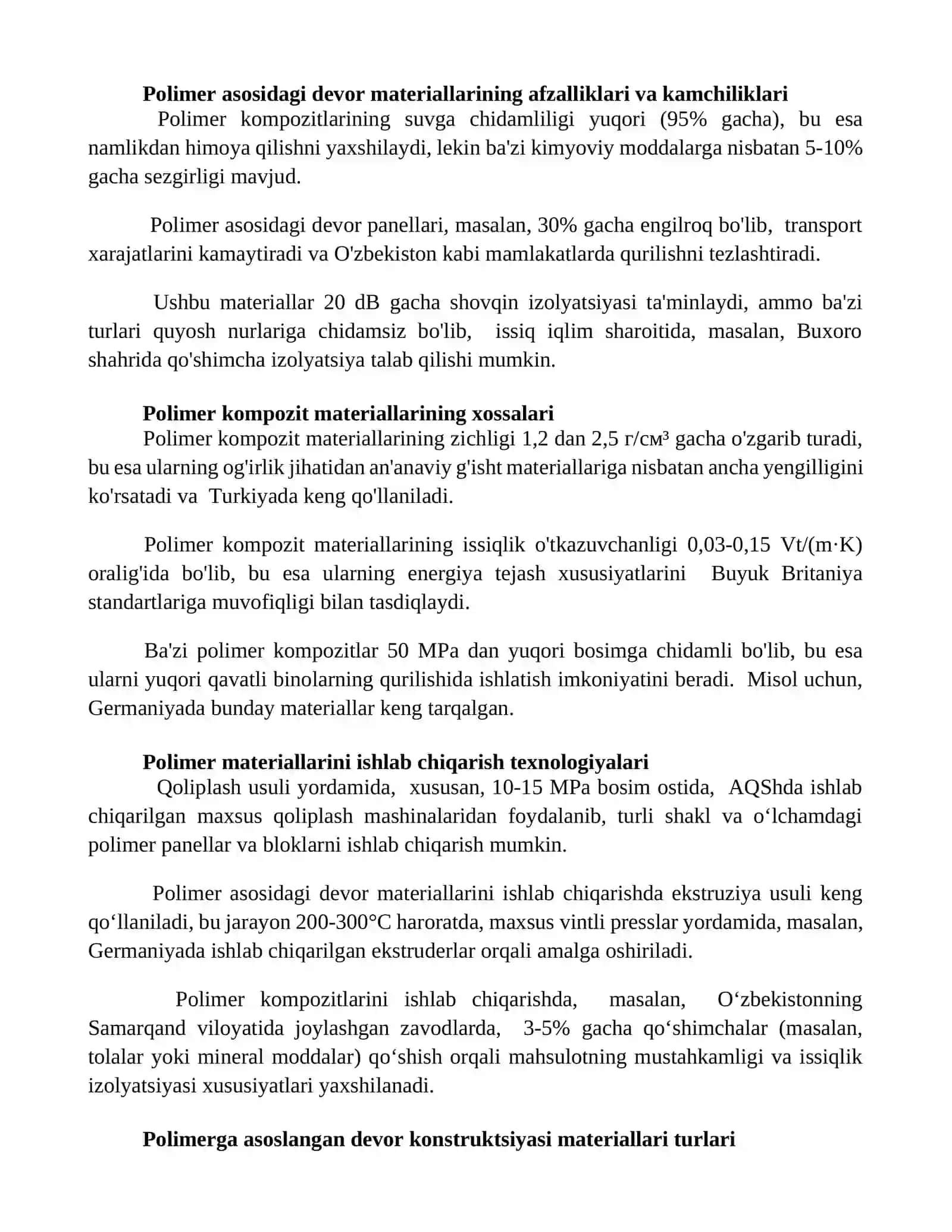 Polimer asosida devorbop qurilish materiallari 2