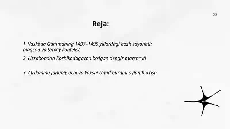 Vaskoda Gammaning geografik Sayohati 2