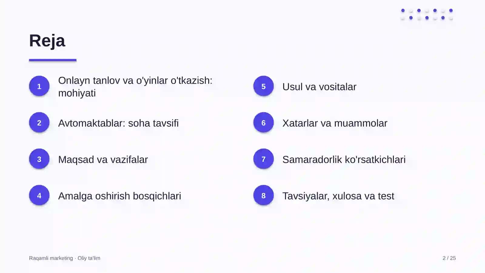 Avtomaktablarda onlayn tanlov va o'yinlar o'tkazish 2